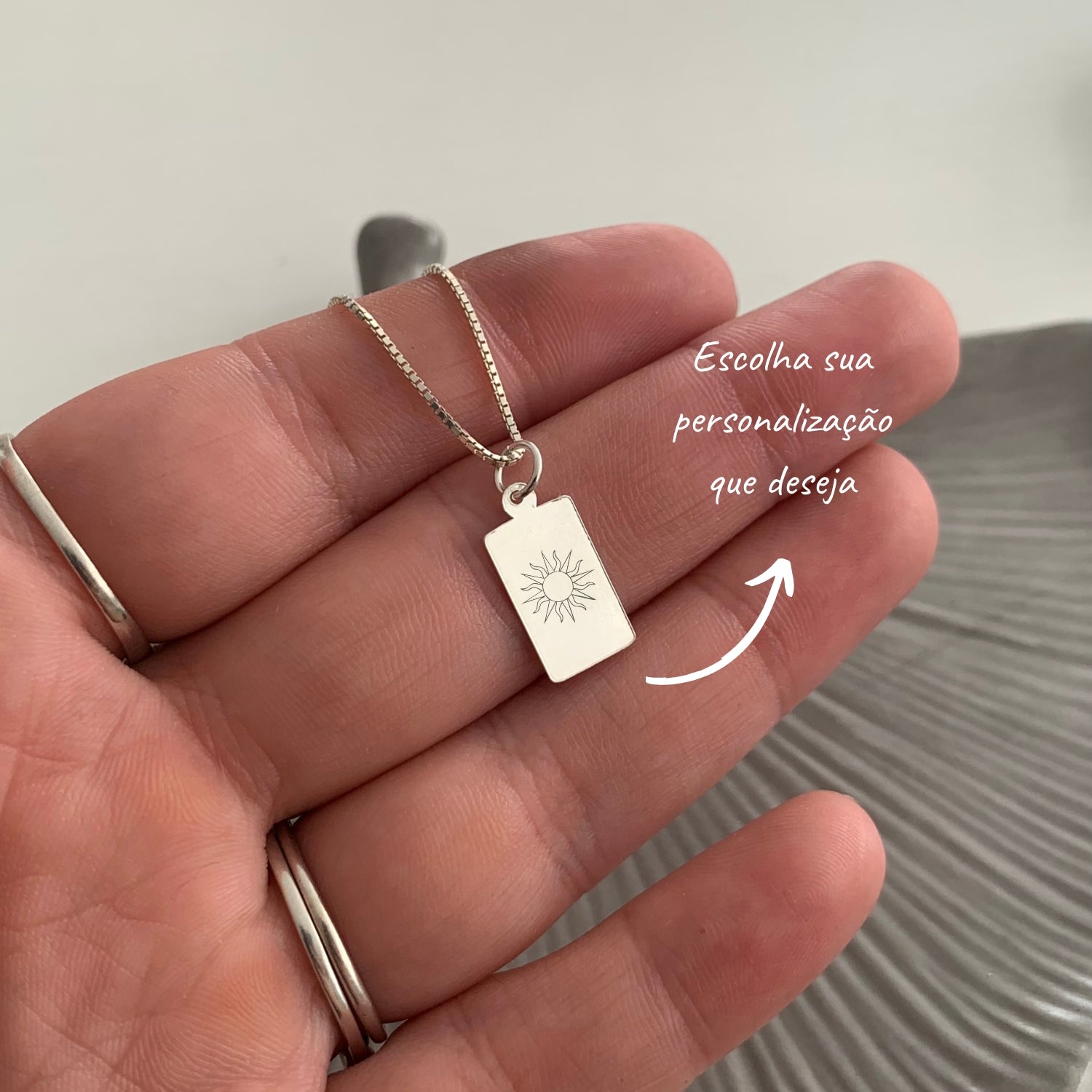 Plaquinha Retangular Tamanho M Personalizada